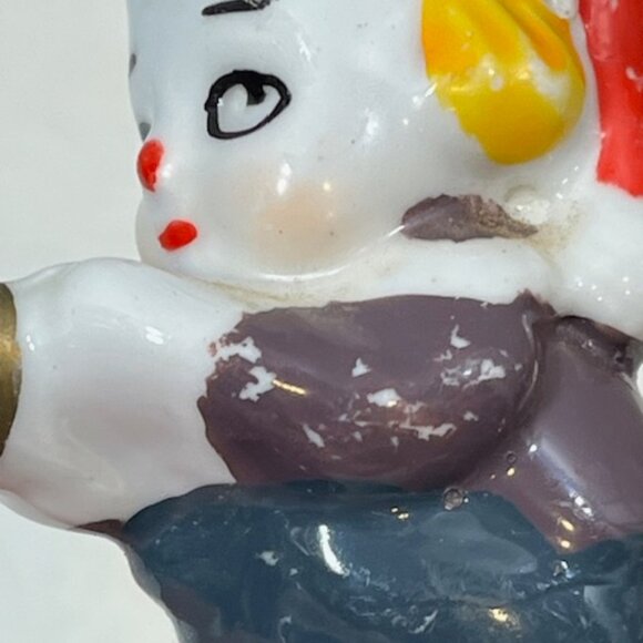 VTG 3 Piece Ceramic CLOWN BAND Figurines Violin Accordion Horn Musicians 3" - Picture 7 of 15